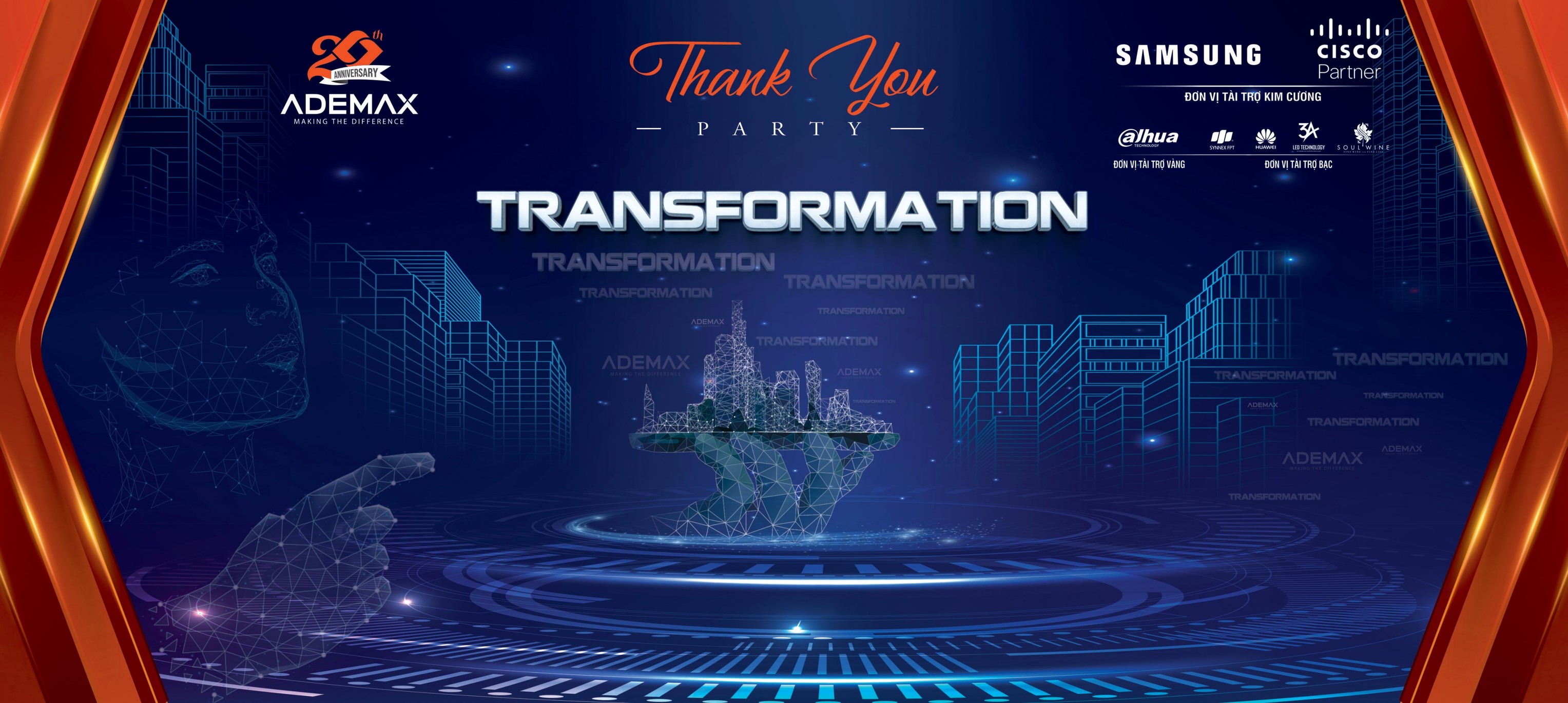 Ademax kỷ niệm 20 năm phát triển với chủ đề “Transformation”, khẳng định chiến lược đổi mới và bứt phá trong lĩnh vực công nghệ. Ademax kỷ niệm 20 năm phát triển với chủ đề “Transformation”, khẳng định chiến lược đổi mới và bứt phá trong lĩnh vực công nghệ.