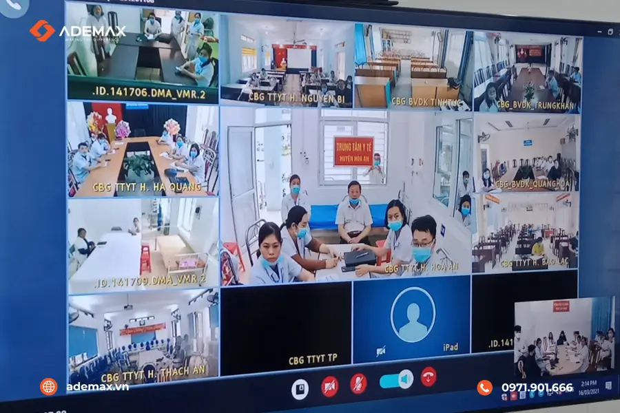 Hình ảnh đào tạo y khoa  từ xa qua nền tảng hội nghị truyền hình