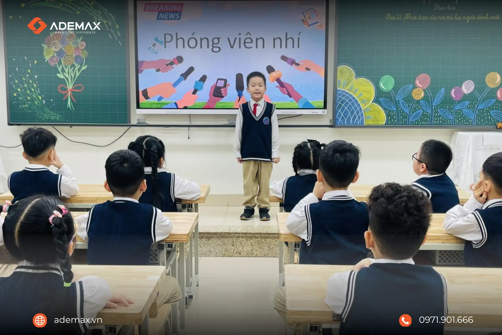 Lớp học thông minh giúp các bạn học sinh dễ dàng tiếp cận công nghệ trong kỷ nguyên số hóa, Nguồn ảnh: Trường tiểu học Nguyễn Du
