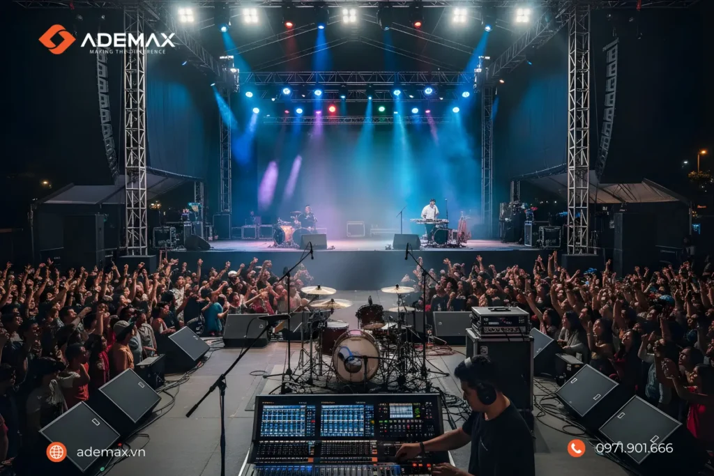 Giải pháp Âm thanh biểu diễn phù hợp mang đến sự ổn định tuyệt đối và trải nghiệm thính giác sống động cho mọi quy mô sân khấu.