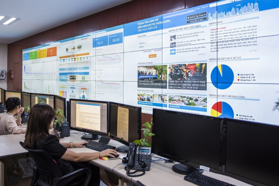 Trung tâm điều hành thông minh IOC với các dashboard giúp phân tích dữ liệu