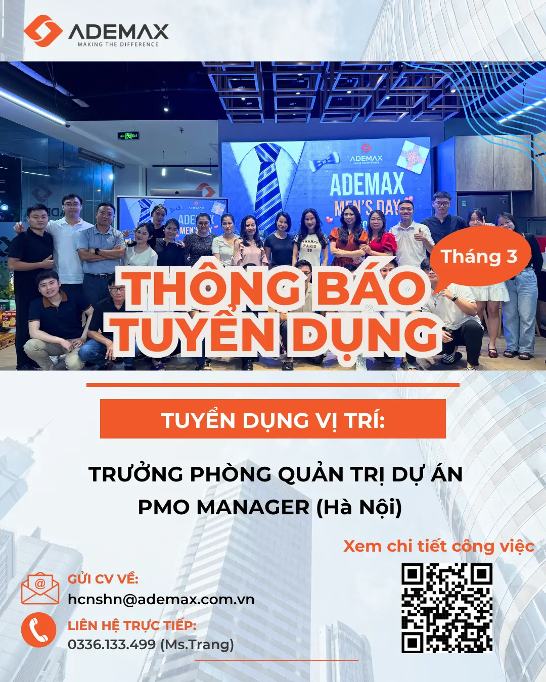 ADEMAX – TÌM KIẾM NHÂN SỰ PMO – CƠ HỘI DẪN DẮT & BỨT PHÁ