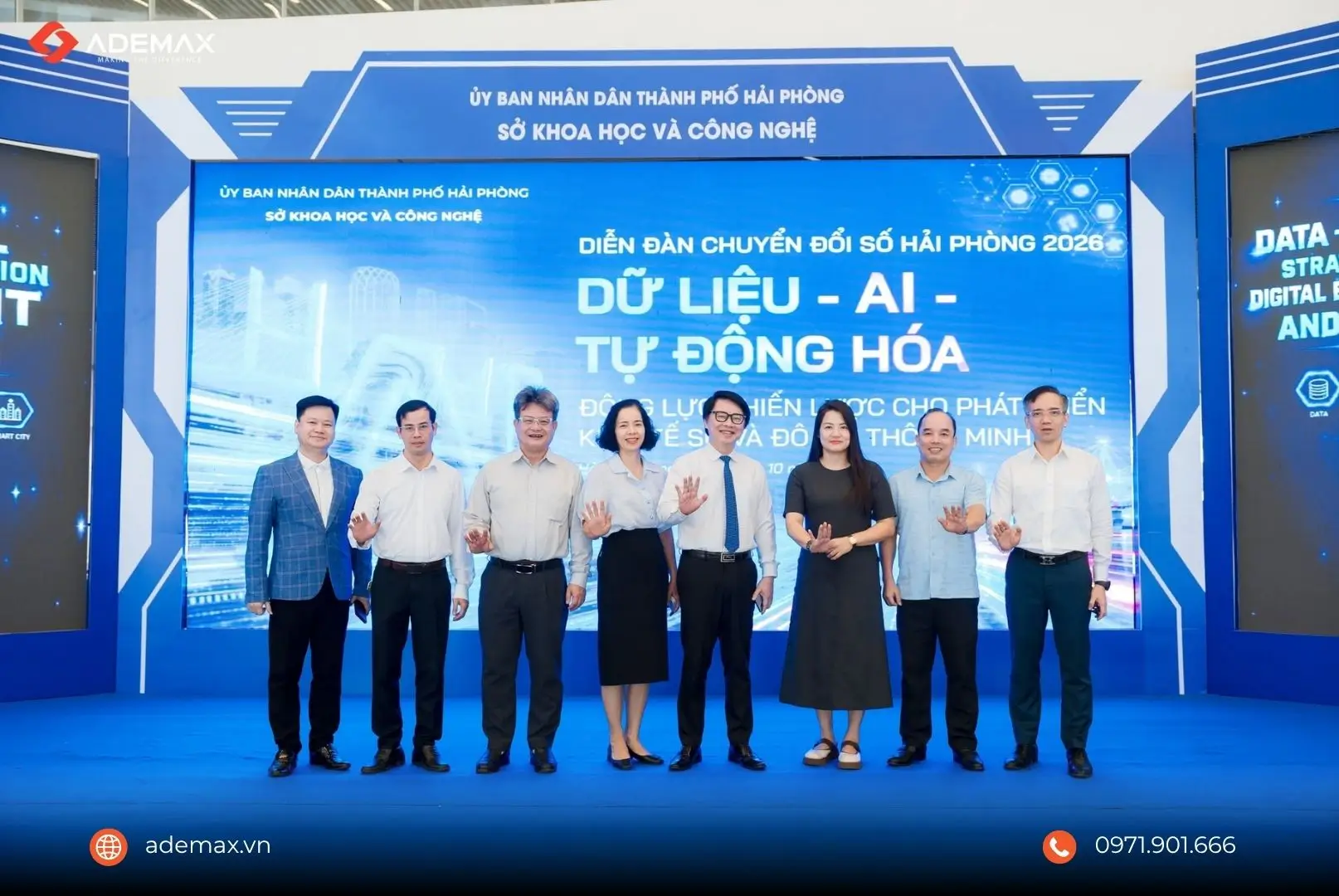 Toàn cảnh Diễn đàn Chuyển đổi số Hải Phòng 2026 với chủ đề “Dữ liệu – AI – Tự động hóa”.